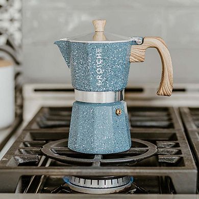 GROSCHE Milano Stone Stovetop Espresso 3-Cup Moka Pot Coffee Maker