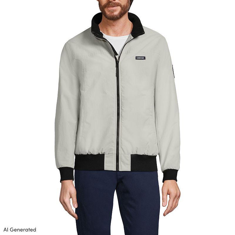 Men's Lands' End Classic Squall Bomber Jacket, Size: Large, Soft Pink