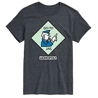 Men's Monopoly Go To Jail Square Graphic Tee