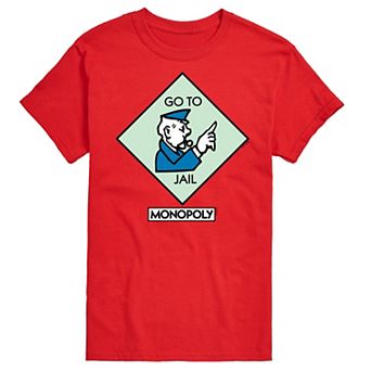 Men's Monopoly Go To Jail Square Graphic Tee