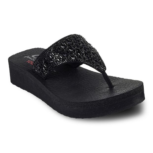 Skechers Womens Vinyasa Yoga Foam Flip Flops - Black – The Foot Factory