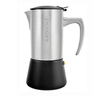 GROSCHE Milano Stainless Steel Stovetop Espresso 10 cup Moka Pot Coffee Maker