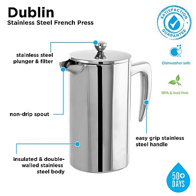 GROSCHE Dublin Stainless Steel French Press