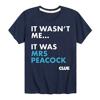 Boys 8-20 Clue Clue It Was Mrs. Peacock Graphic Tee