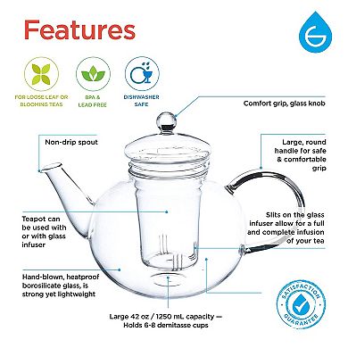 GROSCHE Monaco Glass Infuser Teapot