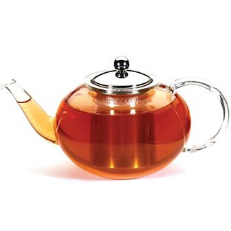 GROSCHE JOLIETTE Glass Infuser Teapot, Stainless Steel Lid & Strainer
