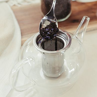 GROSCHE JOLIETTE Glass Infuser Teapot, Stainless Steel Lid & Strainer