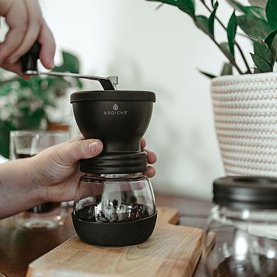 GROSCHE Bremen Manual Ceramic Conical Burr Coffee Grinder With Extra Glass Jar