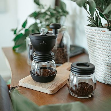 GROSCHE Bremen Manual Ceramic Conical Burr Coffee Grinder With Extra Glass Jar