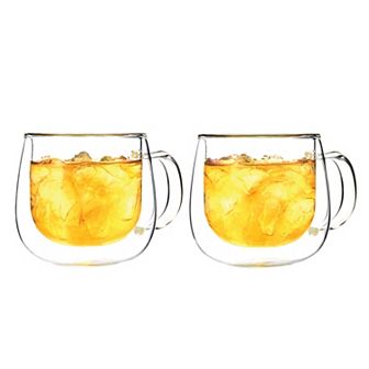 GROSCHE Fresno Set of 2 Double Wall Glass Mugs