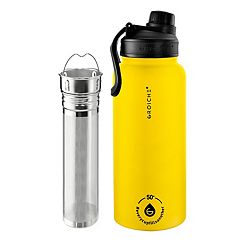 Boz Stainless Steel Water Bottle XL (1 L / 32oz) Wide Mouth, Vacuum Double Wall Insulated (Grey)
