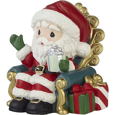 Precious Moments Santa’s Here Bringing Cheer Annual Santa Figurine Table Decor