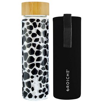 GROSCHE Venice Glass Water Bottle With Protective Carrying Sleeve