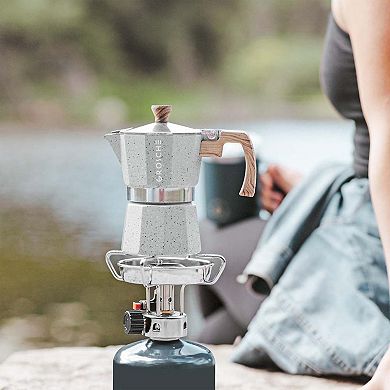 GROSCHE Milano Stone Stovetop Espresso Coffee Maker and Turbo Milk Frother