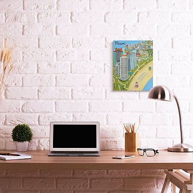 Stupell Home Decor Colorful Miami Canvas Wall Art