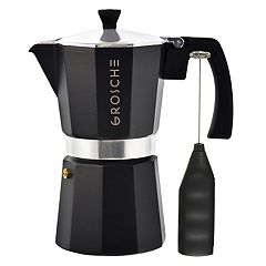 Grosche Milano Stone Stovetop Espresso Maker, 9 Cup, Fossil Grey