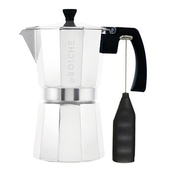 GROSCHE Milano Stovetop Espresso Coffee Maker and Turbo Milk Frother