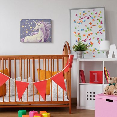 Stupell Home Decor Unicorn in Starry Night Canvas Wall Art