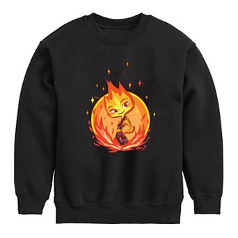 Disney's Elemental Boys 8-20 Ember Badge Crew Fleece Sweatshirt
