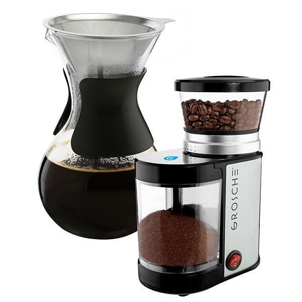 GROSCHE Austin G6 Pour Over Coffee Maker & Electric Burr Coffee Grinder