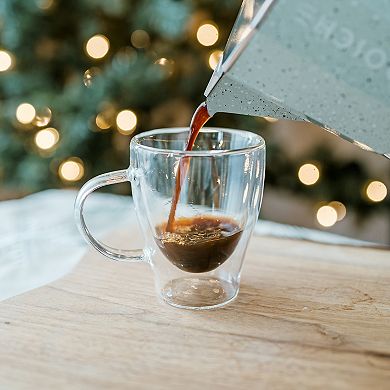 GROSCHE 3-Cup Milano Stovetop Espresso Coffee Maker and TURIN Glass Espresso Cup Set