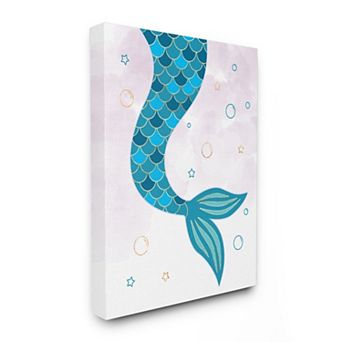 Stupell Home Decor Mermaid Scale Tail Canvas Wall Art