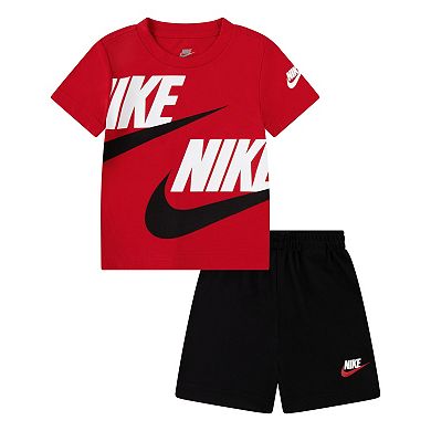 Toddler Boys Nike Sportswear Logo Split Futura Graphic Tee and Shorts Set