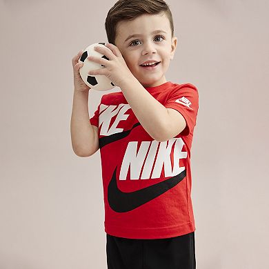 Toddler Boys Nike Sportswear Logo Split Futura Graphic Tee and Shorts Set