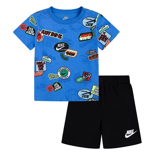 Toddler Boys Nike Sportswear Printed Graphic Tee And Shorts Set