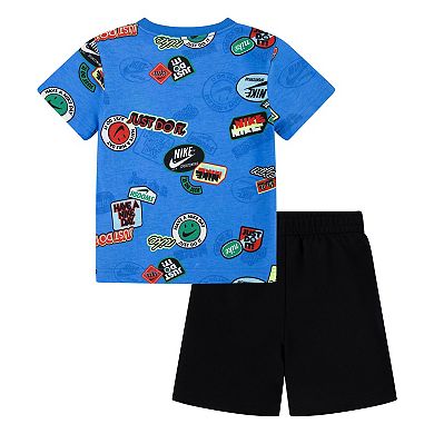 Toddler Boys Nike Sportswear Printed Graphic Tee and Shorts Set