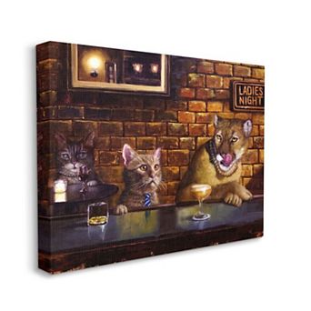 Stupell Home Decor Cat Ladies Night Canvas Wall Art