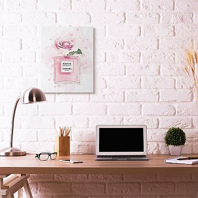 Stupell Home Decor Pink Flower Perfume Canvas Wall Art