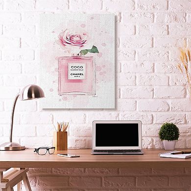 Stupell Home Decor Pink Flower Perfume Canvas Wall Art