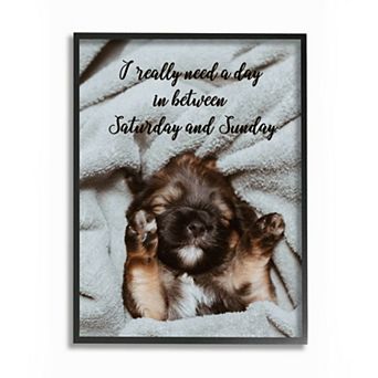 Stupell Home Decor Three Day Weekend Phrase Pet Humor Wall Art