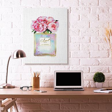 Stupell Home Decor Pink Flower Perfume Canvas Wall Art