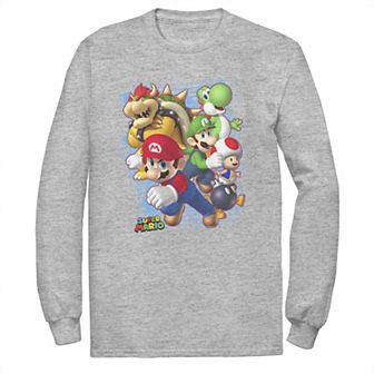 Big & Tall Nintendo Super Mario Bros Group Shot Long Sleeve