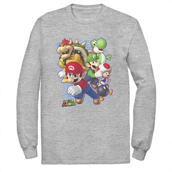 Big & Tall Nintendo Super Mario Bros Group Shot Long Sleeve
