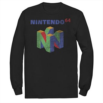 Big & Tall Nintendo 64 Console Distressed Logo Long Sleeve