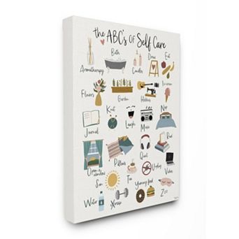 Stupell Home Decor ABCs of Self Care Canvas Wall Art