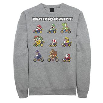 Big & Tall Mario Kart Pixelated Character Grid Fleece Sweatshirt