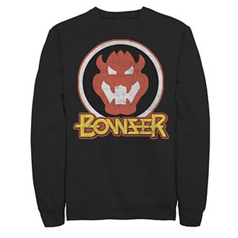 Big & Tall Nintendo Super Mario Bros Bowser Badge Fleece Sweatshirt