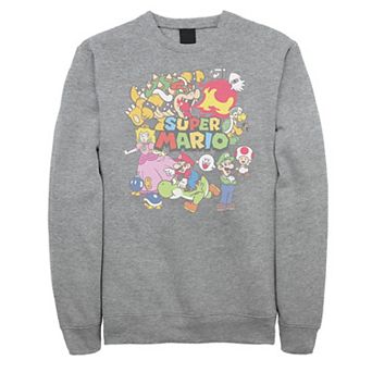 Big & Tall Nintendo Super Mario Characters Collage Fleece Sweatshirt