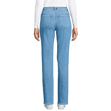 Women's Lands' End Recover High Rise Straight Leg Blue Jeans