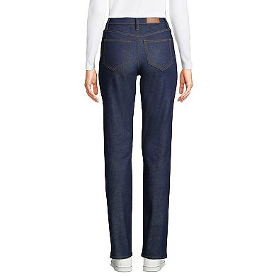 Women's Lands' End Recover High Rise Straight Leg Blue Jeans