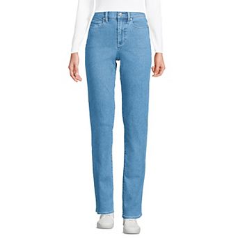Women's Lands' End Recover High Rise Straight Leg Blue Jeans