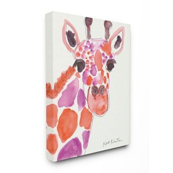 Stupell Home Decor Watercolor Giraffe Canvas Wall Art