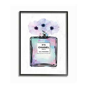 Stupell Home Decor Purple Flower Perfume Glam Framed Wall Art- Size 11x14