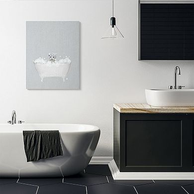 Stupell Home Decor White Tiger Bath Canvas Wall Art