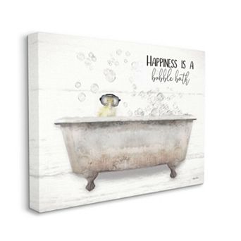 Stupell Home Decor Happiness is a Bubble Bath Canvas Wall Art- Size X-Large