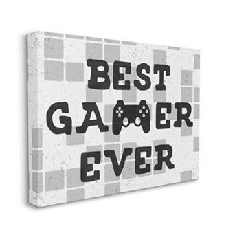 Stupell Home Decor Best Gamer Ever Phrase Canvas Wall Art